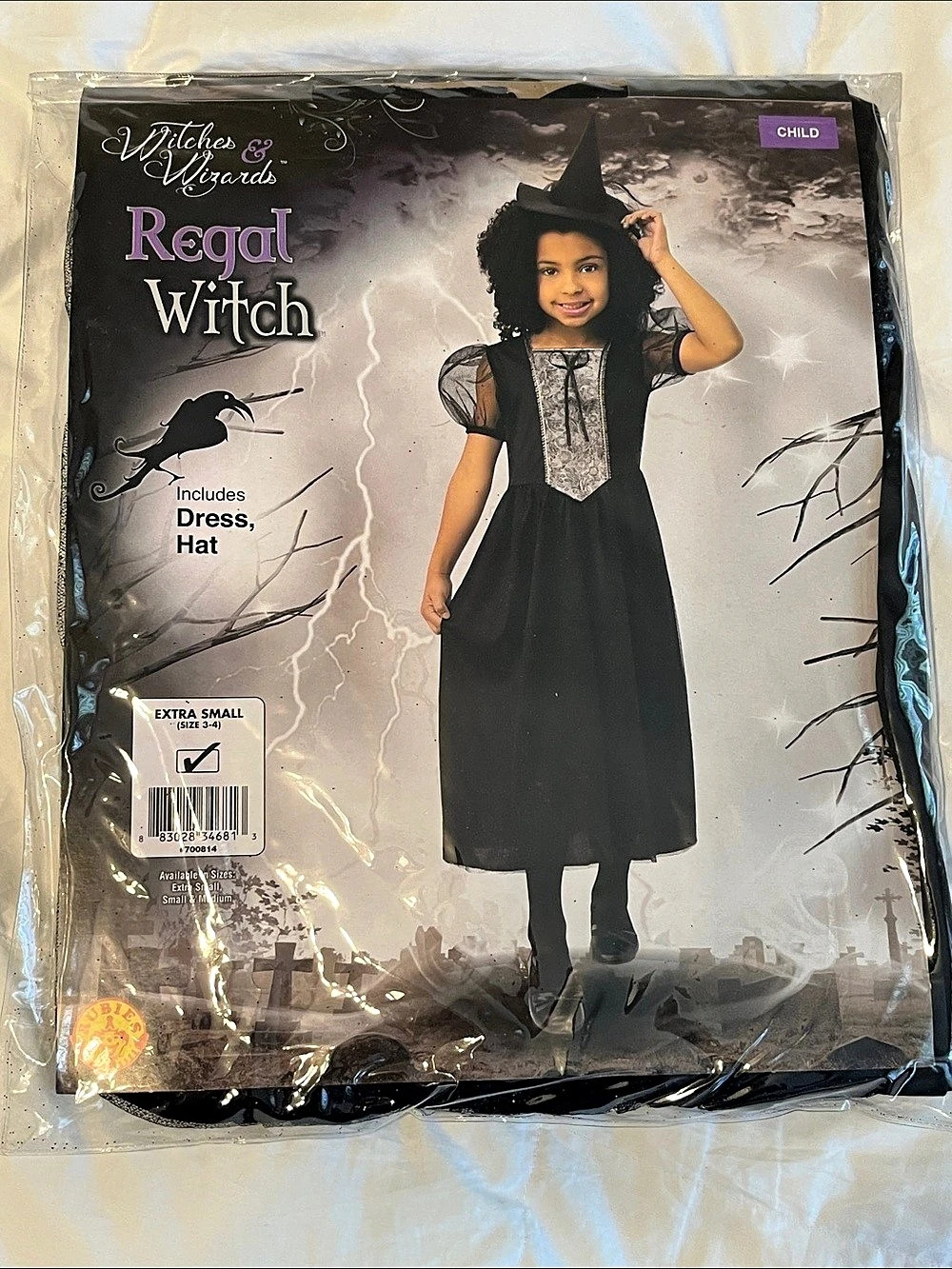 Rubies Witching Hour Regal Witch Girls Extra Small Size 3-4 Halloween Costume NW